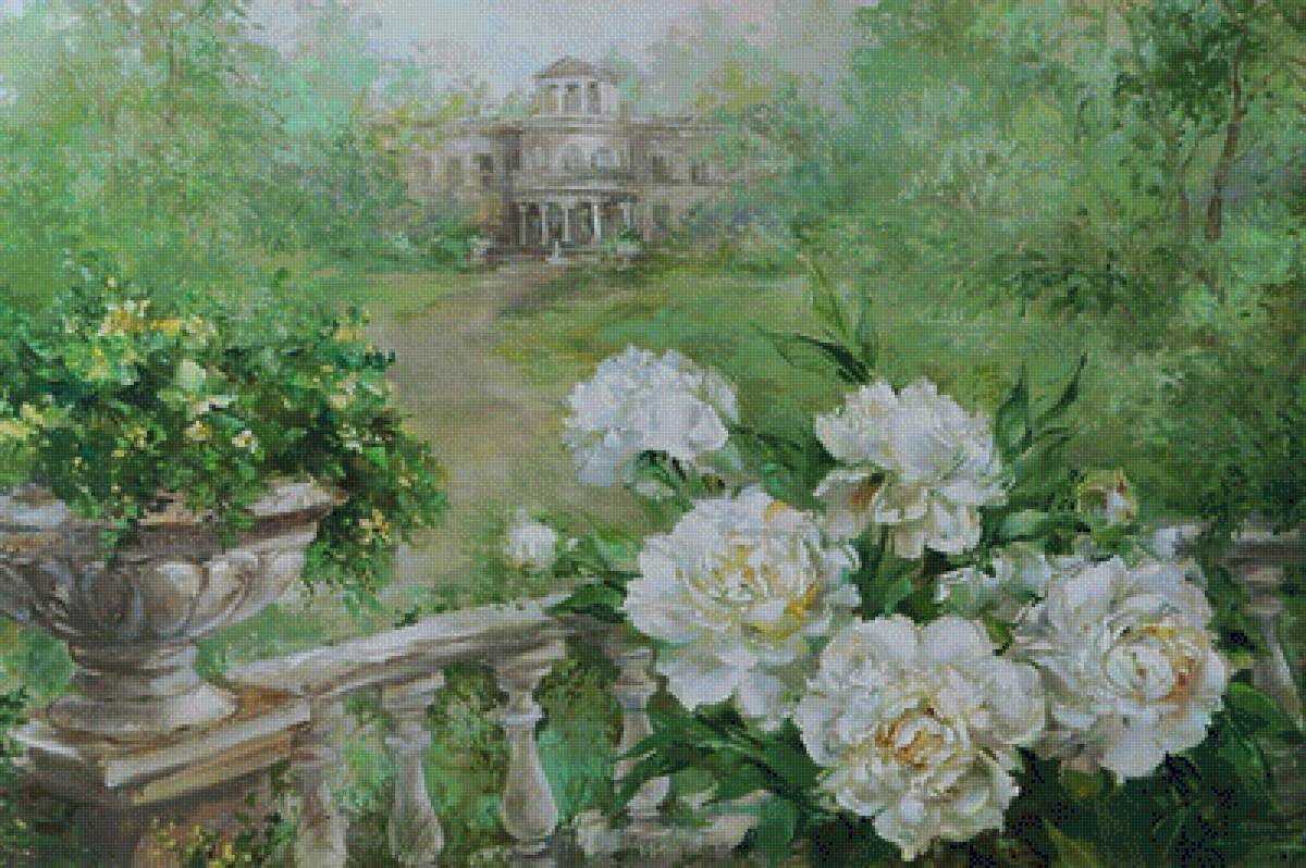 По картине худ. Оксаны Кравченко "Усадьба" - живопись., пейзаж - предпросмотр