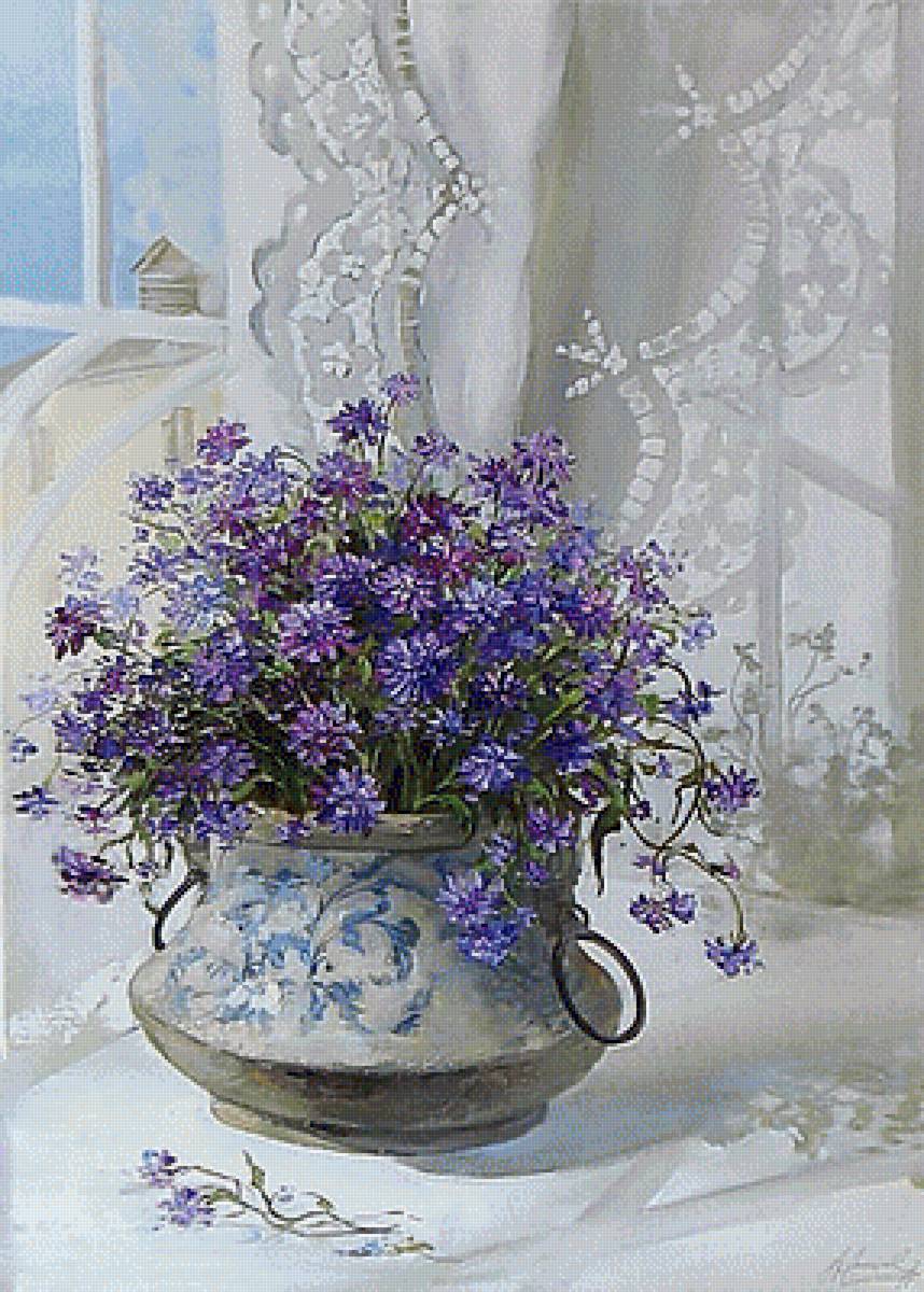 По картине худ. Оксаны Кравченко "Клевер". - букет, натюрморт, живопись., клевер - предпросмотр