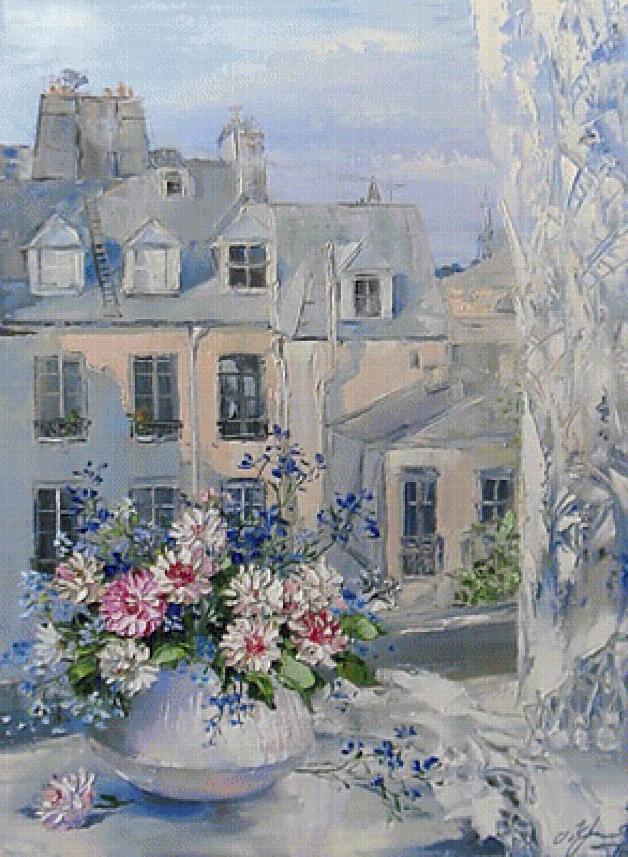 По картине худ. Оксаны Кравченко "Натюрморт". - цветы, пейзаж, натюрморт, живопись. - предпросмотр