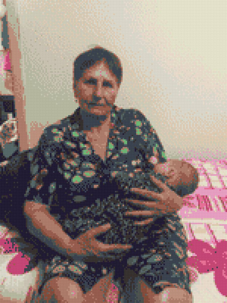 бабушка с каролиной - малыш, ребенок, бабушка с ребенком, люди, младенец - предпросмотр