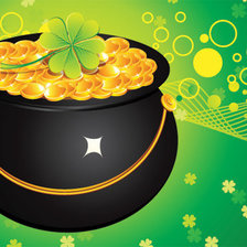 Схема вышивки «горшочек с клевером»