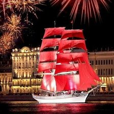 Схема вышивки «Алые паруса»