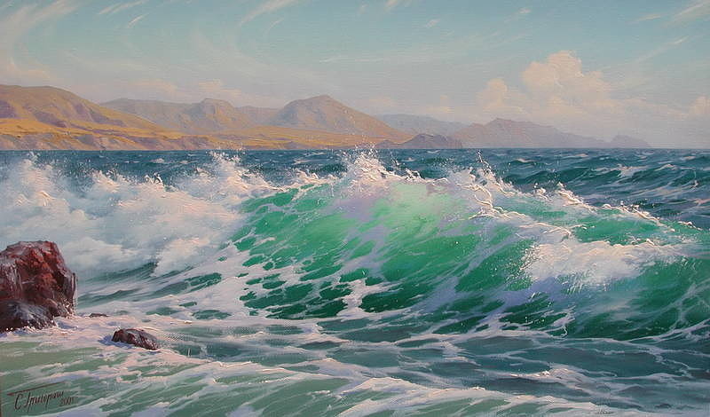 волны - вода, морской пейзаж, волны - оригинал