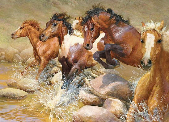 Кони - картина, кони, лошади - оригинал