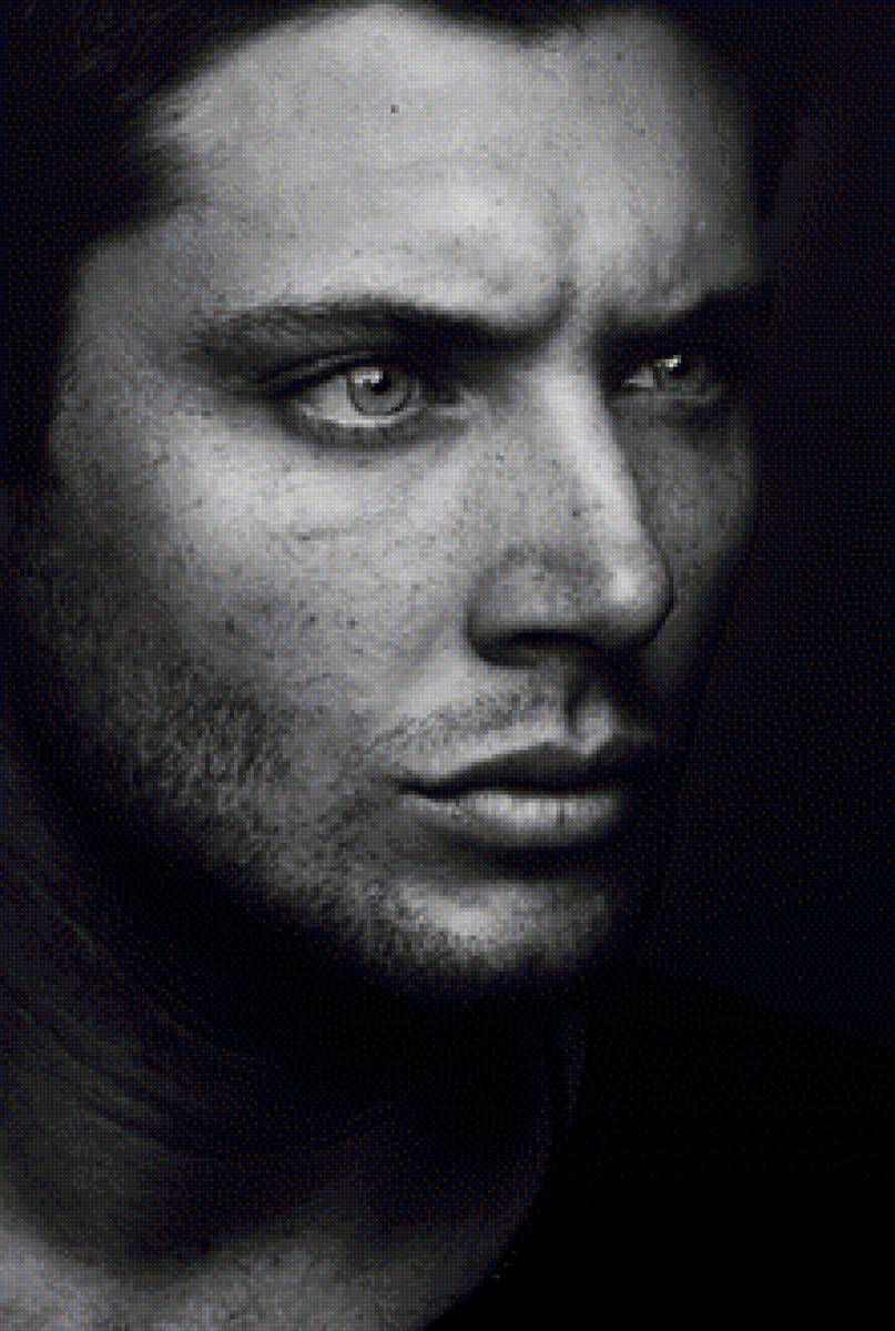 Jensen Ackls - черно-белое, портрет, дин винчестер, сверхъестественное, сериал - предпросмотр