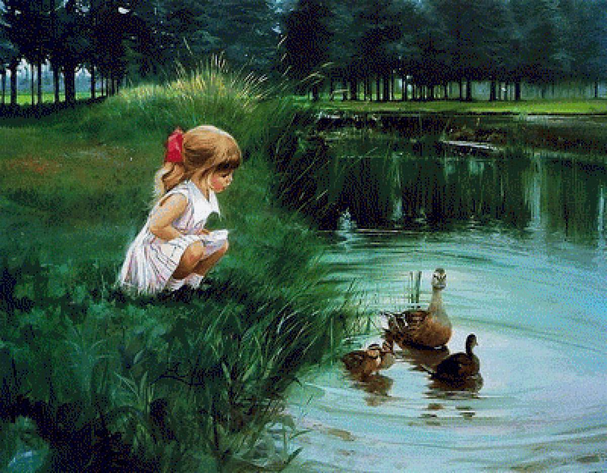 На реке - пейзаж - предпросмотр