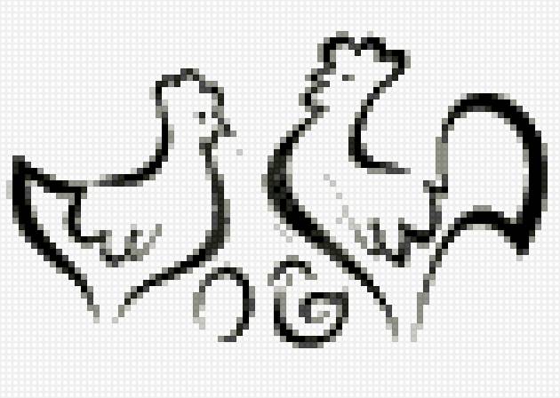 06 семья 2 - семья, курочка, два цвета, гнездо, петухи - предпросмотр