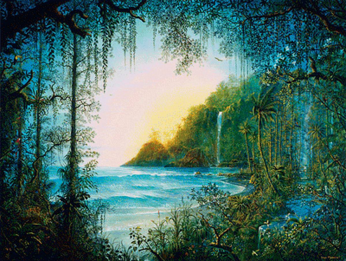 Пейзаж - вода, пейзаж, цветы - предпросмотр