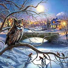 Схема вышивки «зимний пейзаж»