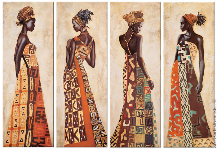 Полиптих " АФРИКАНКИ" - оригинал