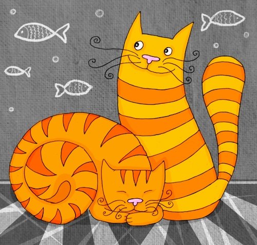 Два котика - животные, коты - оригинал