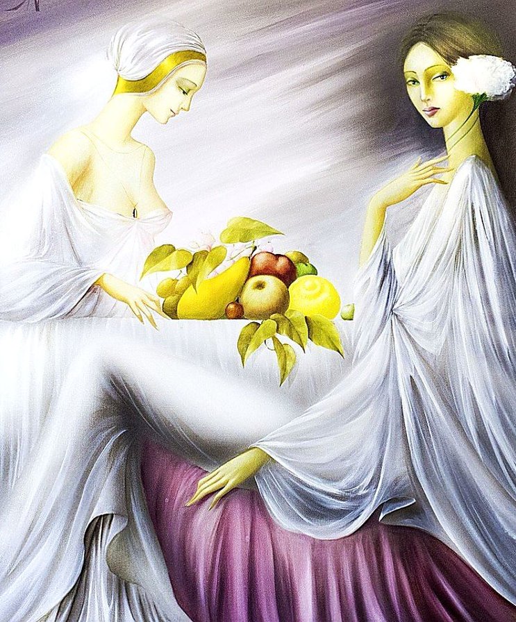 Прекрасные дамы худ. Филиппа Оге. - живопись. - оригинал