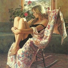 Схема вышивки «в кресле утром»