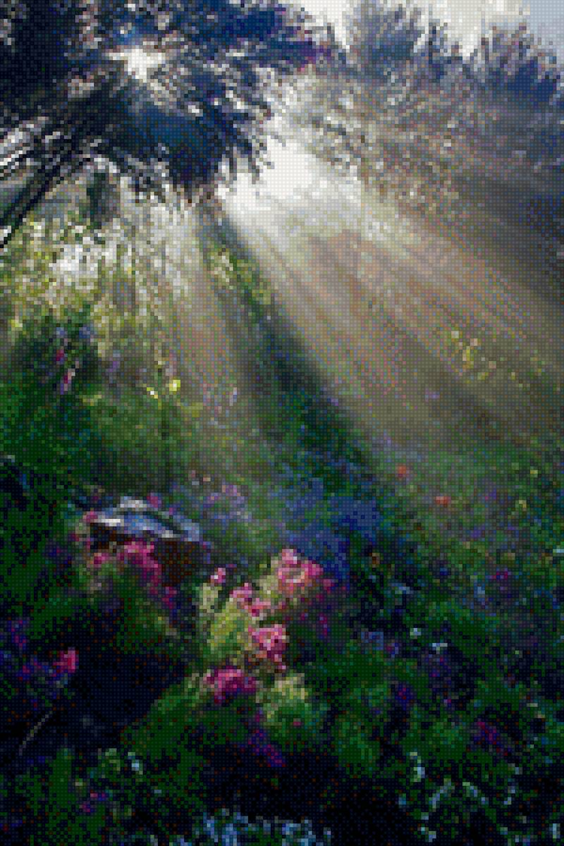 лес в луче солнца1 - солнце, лес - предпросмотр