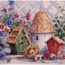 Схема вышивки «скворечник»