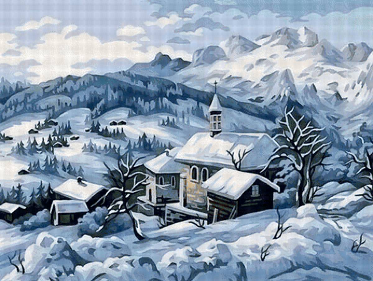 Пейзаж - зима, город, пейзаж - предпросмотр