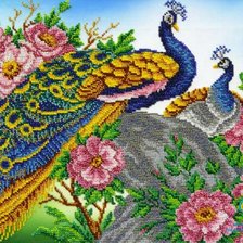 Схема вышивки «Павлины»
