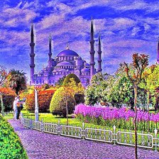 Оригинал схемы вышивки «Голубая мечеть в Стамбуле» (№1267009)