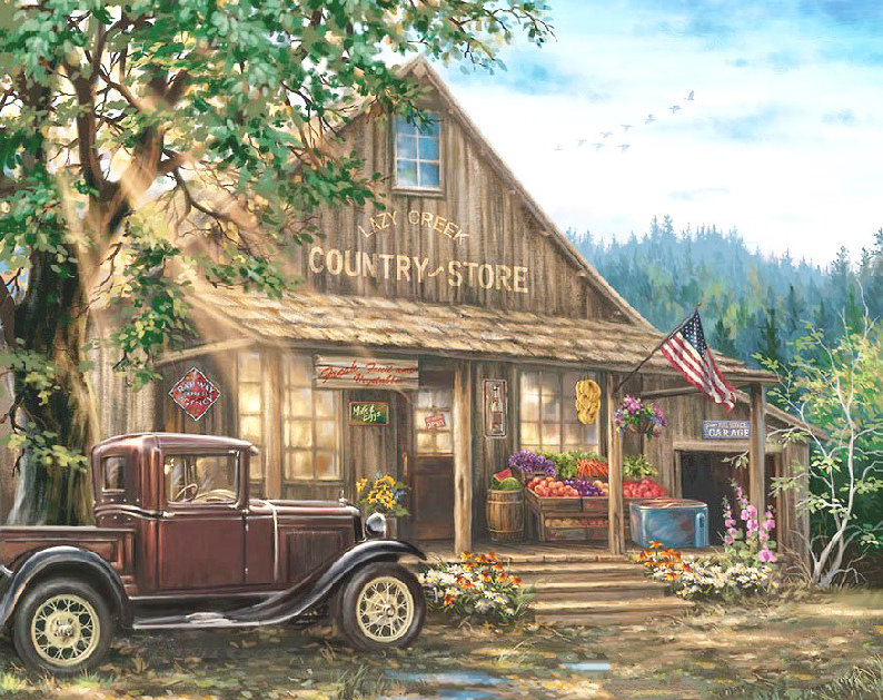 Серия "Милый дом" - машина, цветы, дом, утро - оригинал