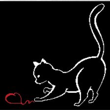 Схема вышивки «Кошка с сердцем»