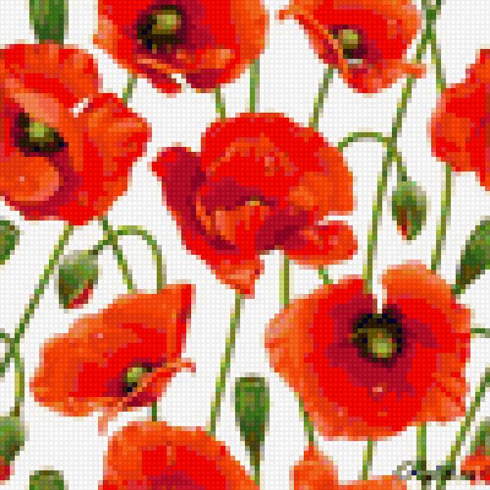 маки2 - подушка, цветы, маки - предпросмотр