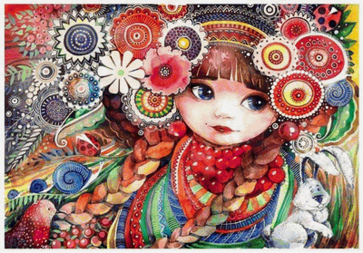 Девушка - иллюстрация, сказки - предпросмотр