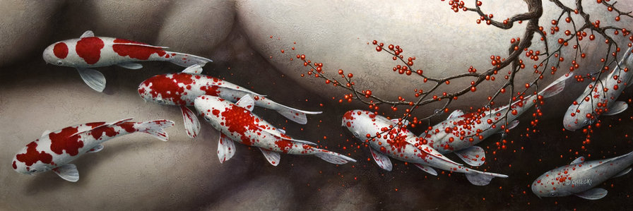 Карпы Кои - рыбки, карпы - оригинал