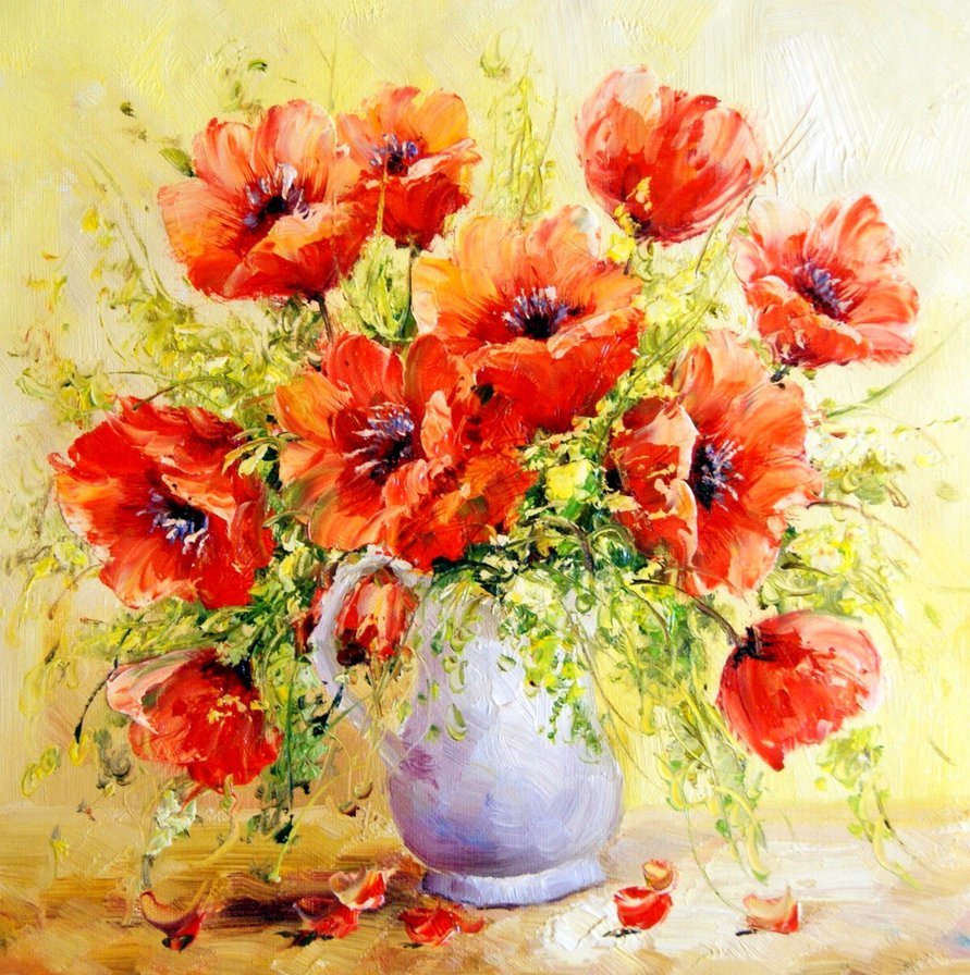 Маки. Антонио Джанильятти - цветы, художники - оригинал