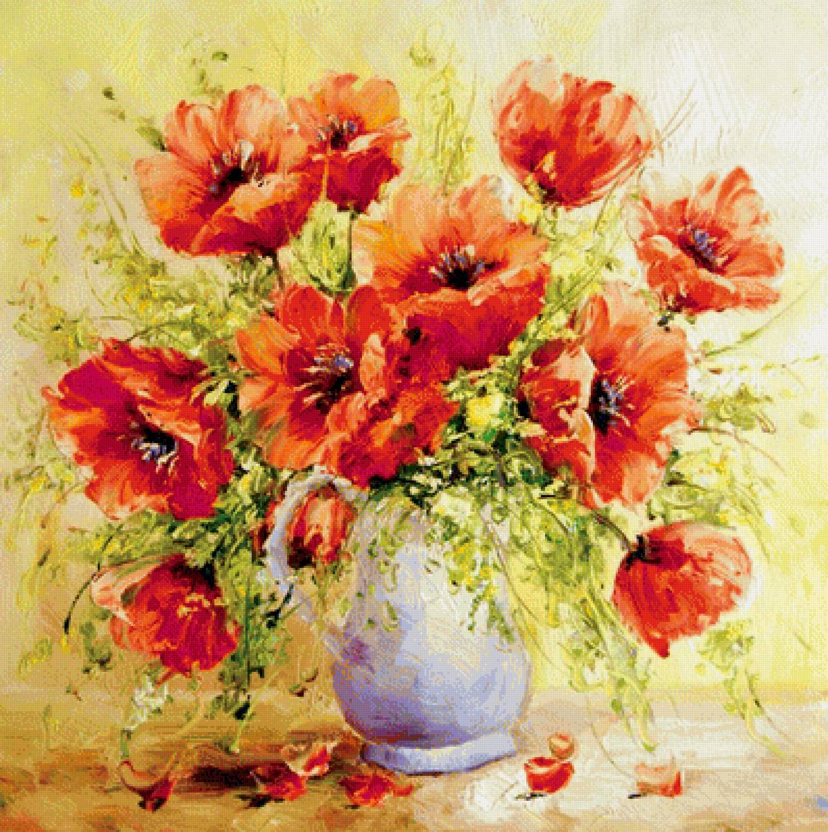 Маки. Антонио Джанильятти - цветы, художники - предпросмотр