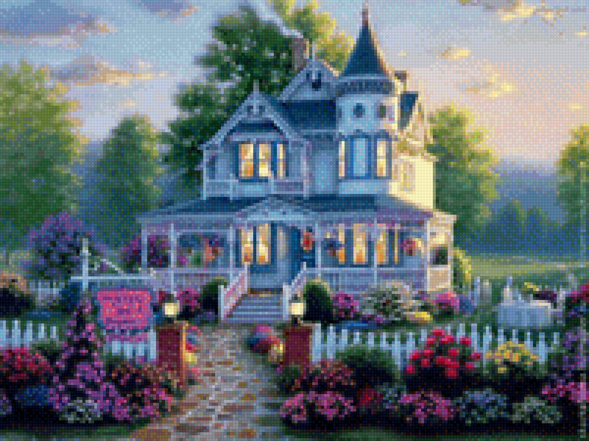 волшебный замок - голубой, замок - предпросмотр