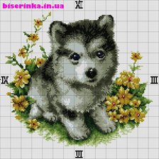 Схема вышивки «щенок»