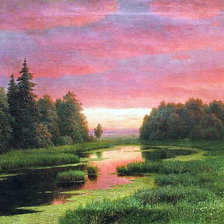 Оригинал схемы вышивки «закат над рекой Кондратенко» (№1273591)