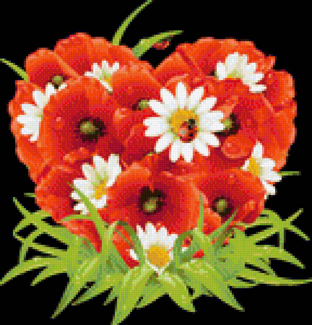 сердце. маки - цветы, сердце, маки - предпросмотр