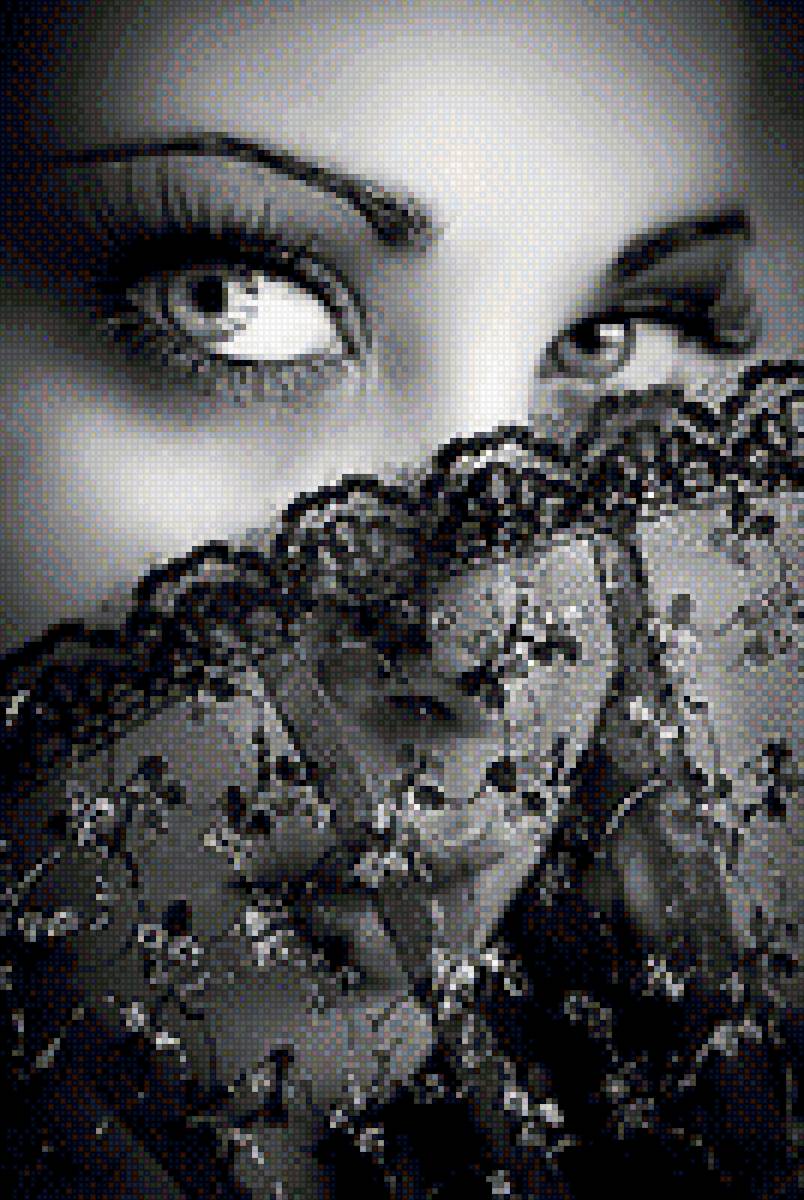 Взгляд - веер, девушка, взгляд - предпросмотр