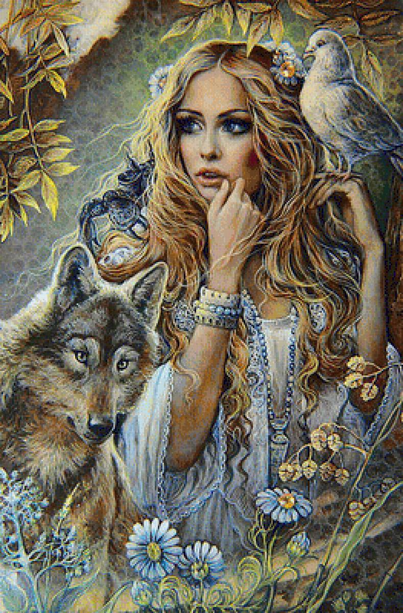 девушка - девушка. волк. голубь - предпросмотр