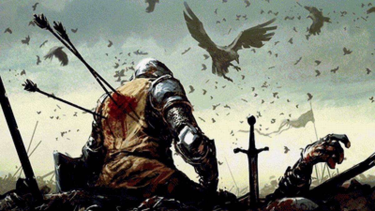 War - стрела, поле боя, вороны, война, смерть - предпросмотр