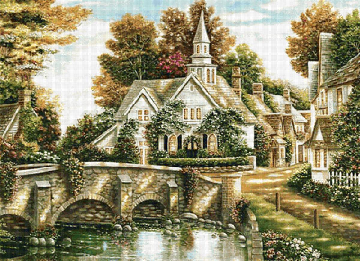 Серия "Милый дом" - дом, мост, озеро, лес - предпросмотр