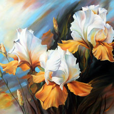 Схема вышивки «żółte irysy»