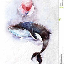 Оригинал схемы вышивки «кит на воздушных шариках» (№1283509)