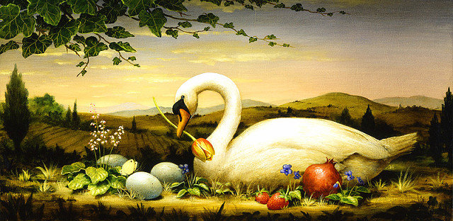 лебедь с тюльпаном - оригинал