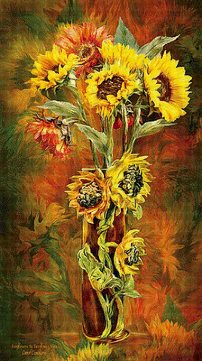 Подсолнухи - подсолнухи. цветы. букет - предпросмотр