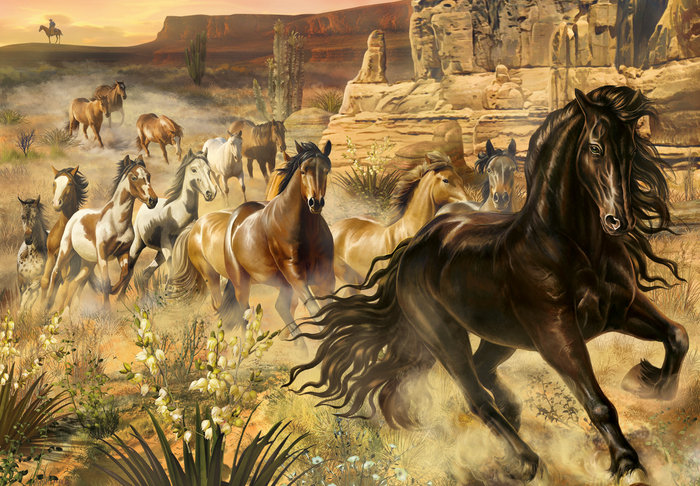 мустанг - лошади, конь, дикий запад - оригинал