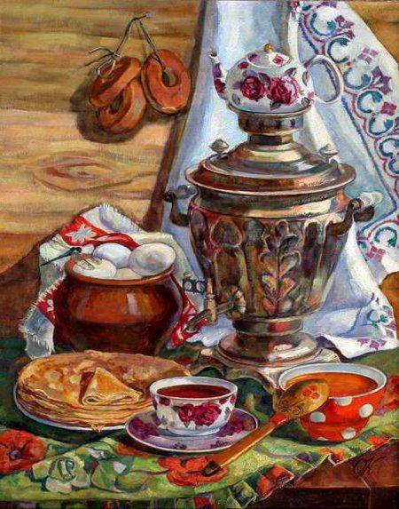кухня - чай, блины, самовар - оригинал