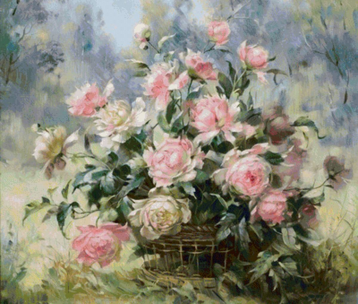 розы - цветы, акварель - предпросмотр