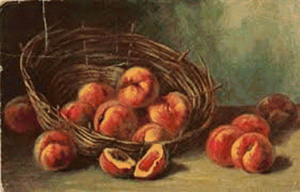 Egy kosár barack - gyümölcs, csendélet - предпросмотр