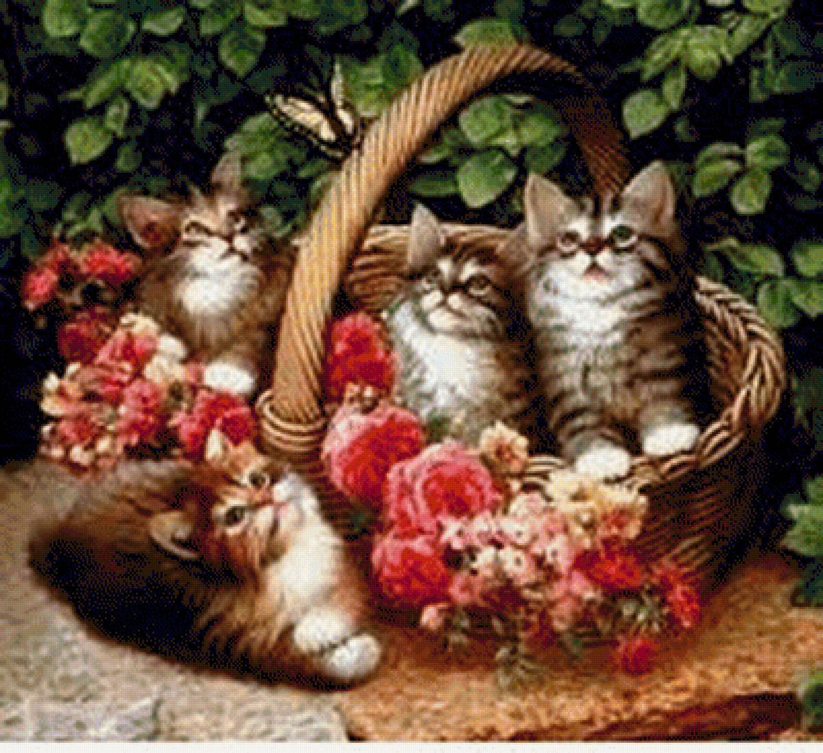 egy kosár cica - cuki - предпросмотр