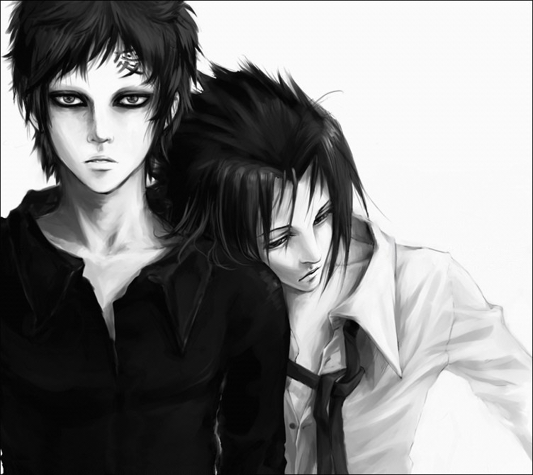 Гаара и Саске - naruto, аниме - оригинал