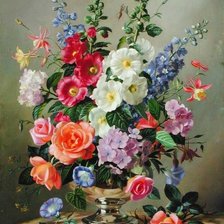 Схема вышивки «strieborná váza,kvety»
