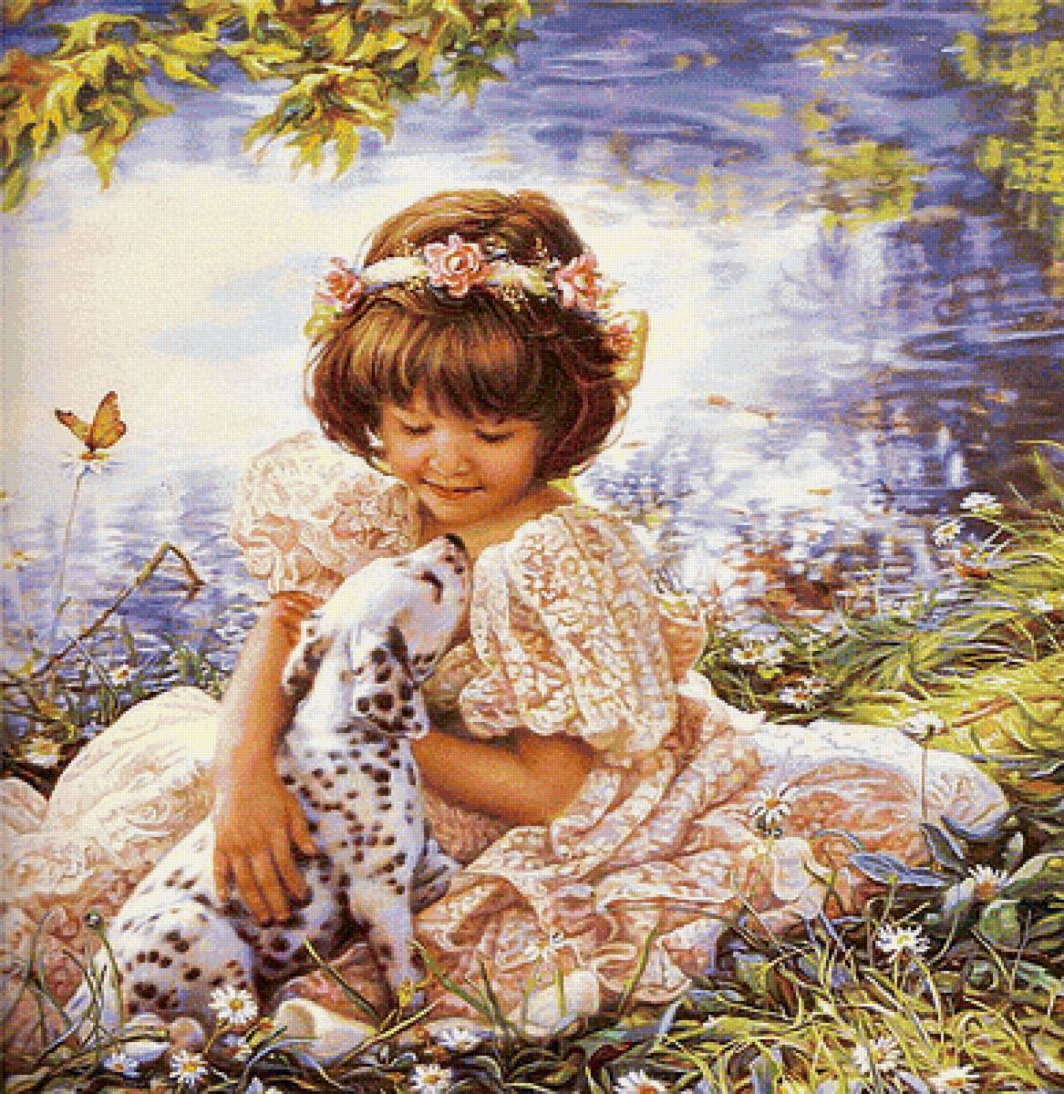 Девочка с собачкой - девочка. собака. - предпросмотр