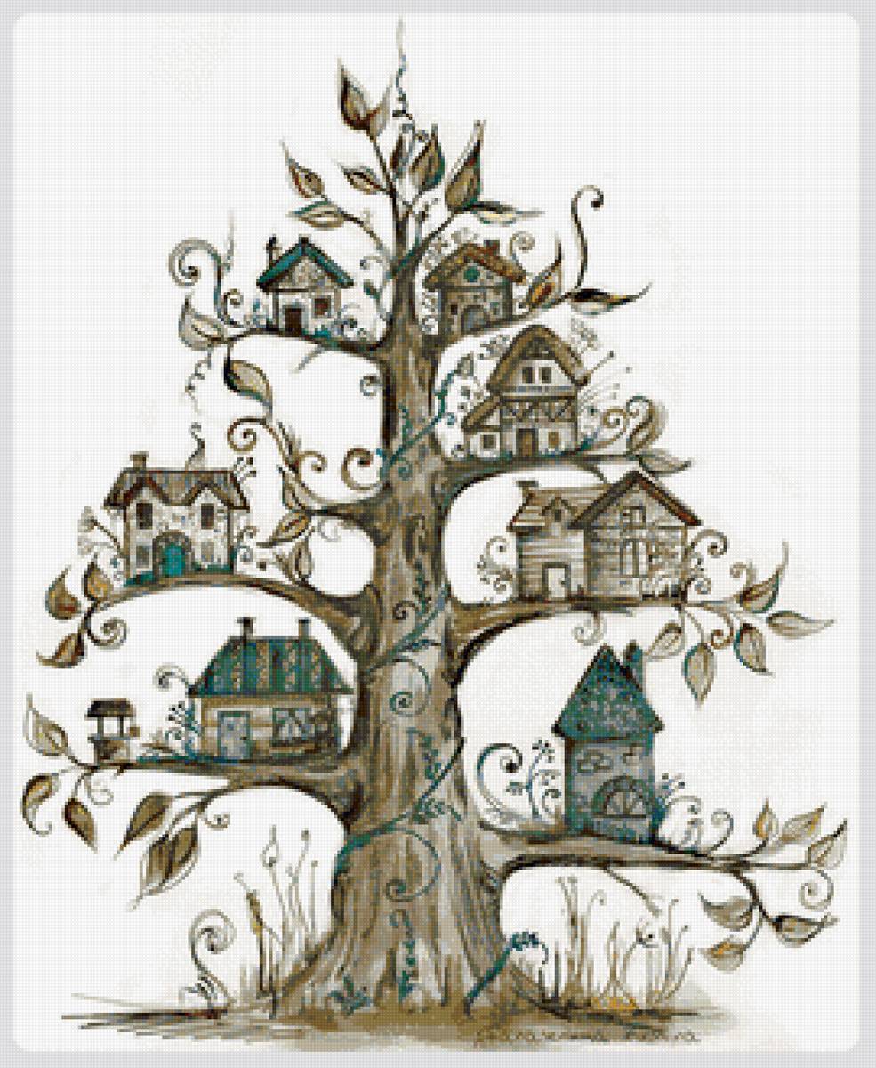домики на дереве - дома, деревья - предпросмотр